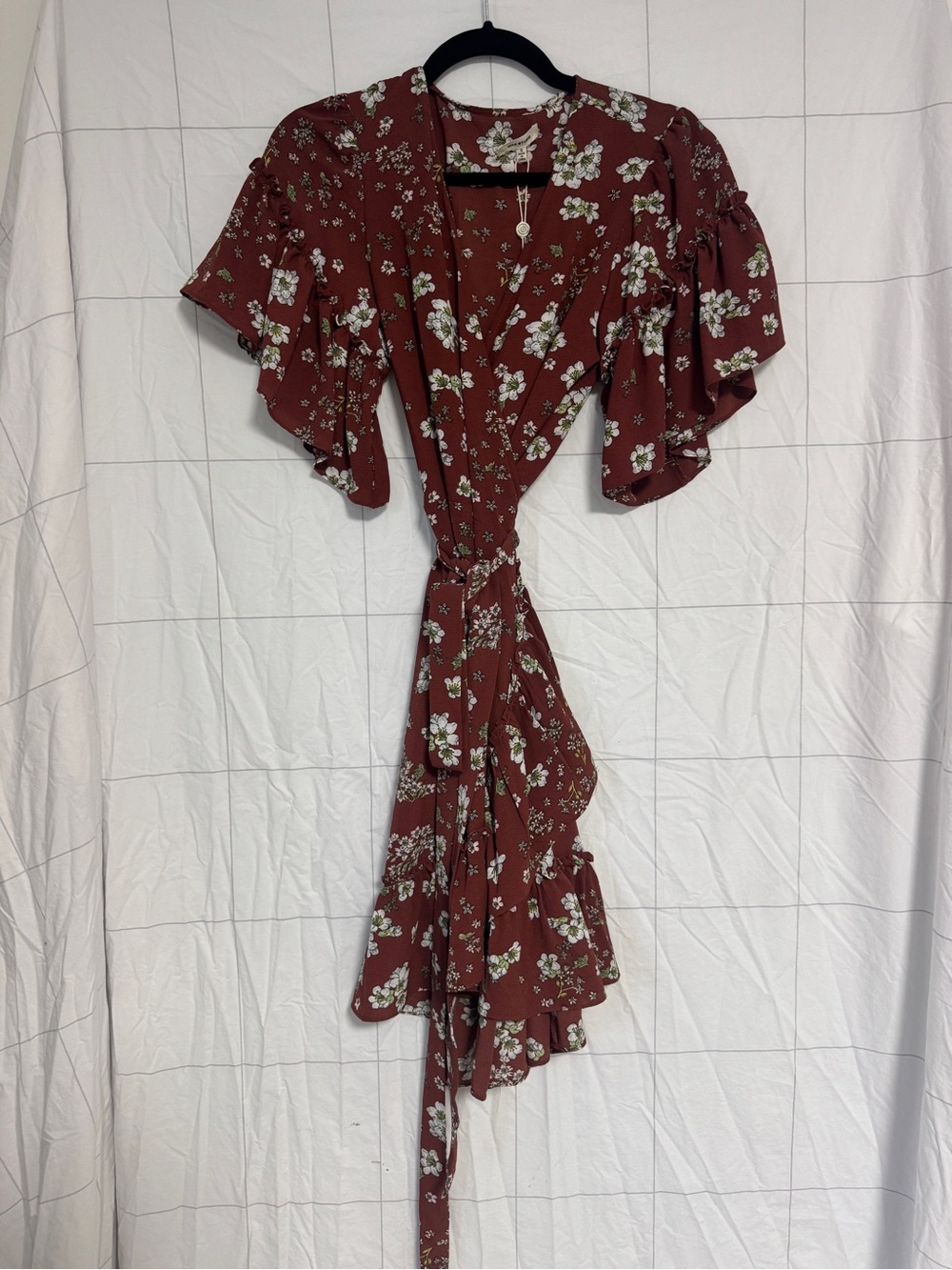 NWT Max Studio Floral Wrap Maxi Dress in Rust